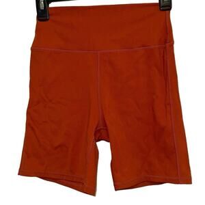 We Wore What Rust Biker Shorts High Rise Compression Activewear Small